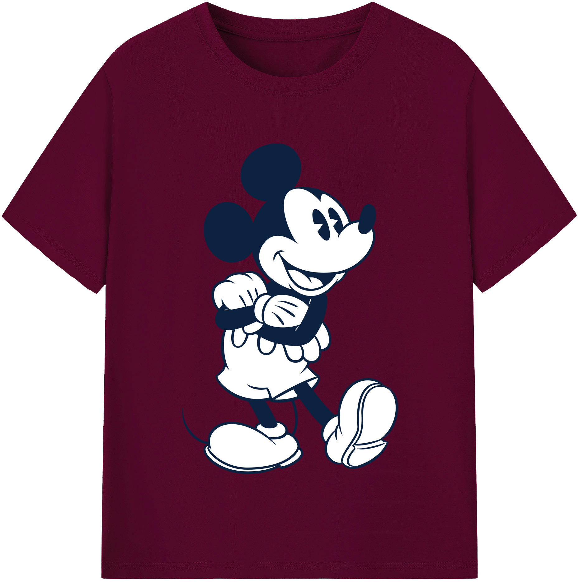 （画像用） ミッキーマウス Mickey Mouse レディースカジュアルプリントTシャツ（綿100％）